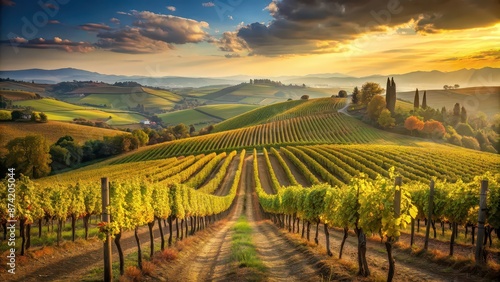 Wallpaper Mural Vineyard in Tuscany, Italy , vineyard, grapes, wine, Italy, Tuscany, vineyardscape, agriculture, rural, scenery, rows Torontodigital.ca