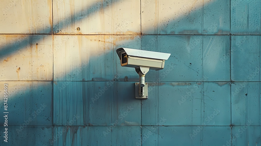 Modern security camera on building wal Modern security camera on building wal