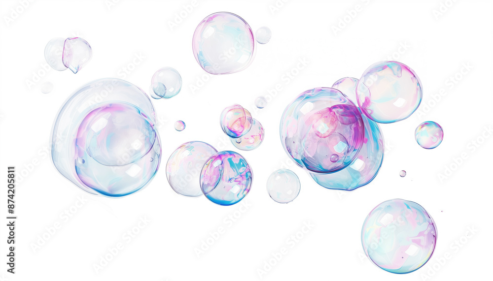 Soap bubbles isolated on white background Soap bubbles isolated on white background