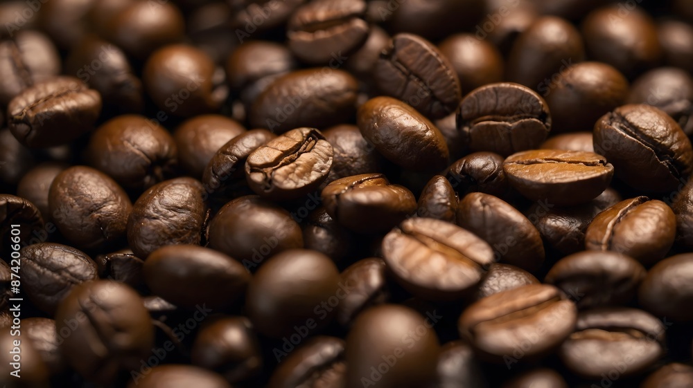 a close-up of roasted coffee bean a close-up of roasted coffee bean