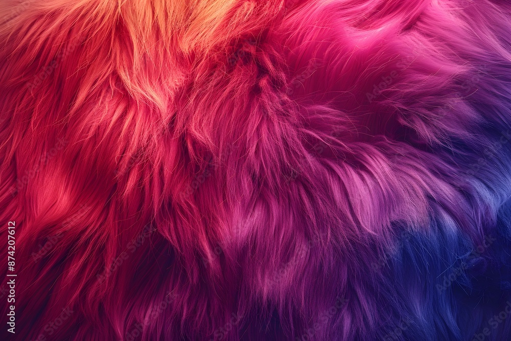 Naklejka premium Vibrant Multicolored Fur Texture in Gradient Hues