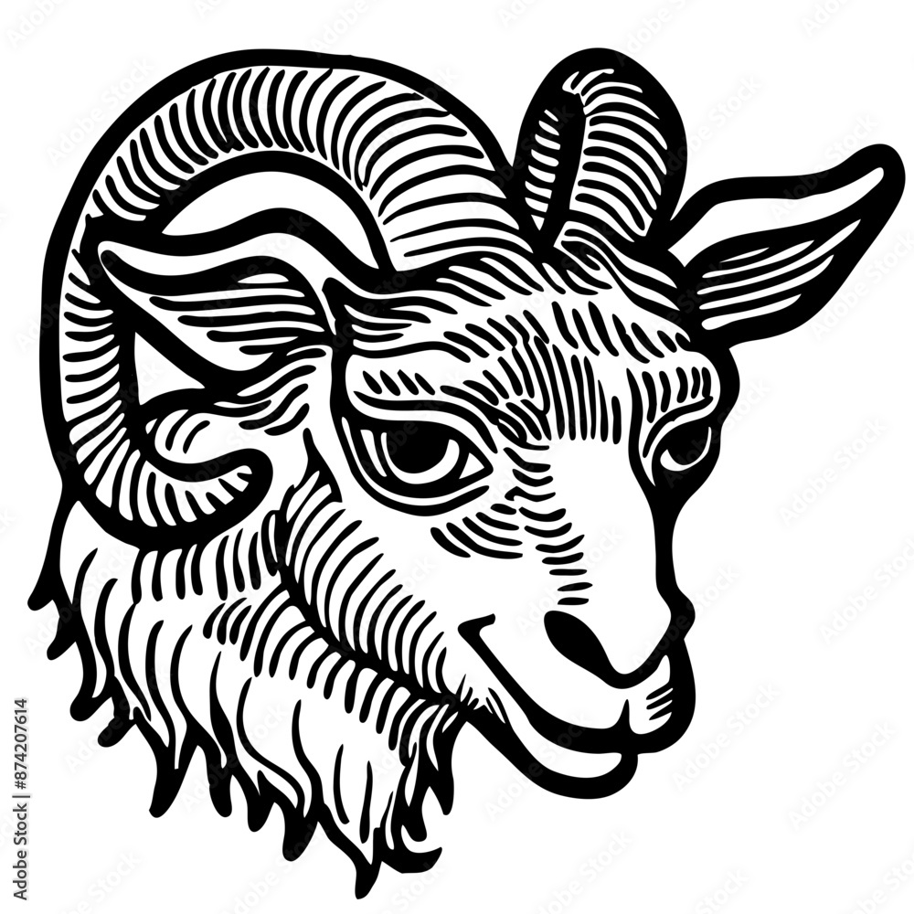 Capricorn goat head SVG vector transparent background PNG clipart Capricorn goat head SVG vector transparent background PNG clipart