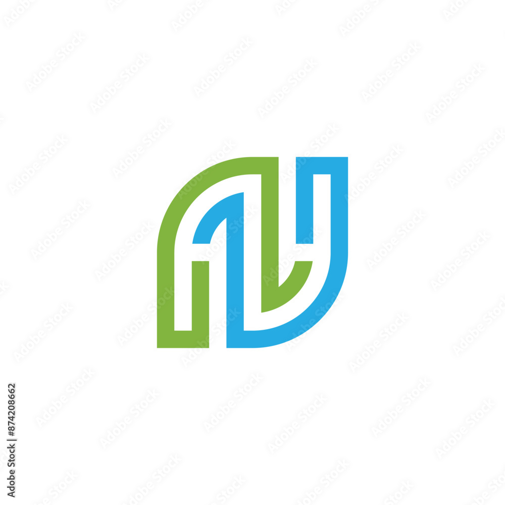 letter NH leaf simple sleek creative geometric modern logo design letter NH leaf simple sleek creative geometric modern logo design