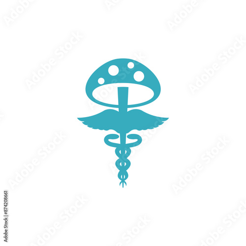 health mushroom simple sleek creative geometric modern logo design