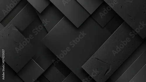 Dark black abstract geometric background