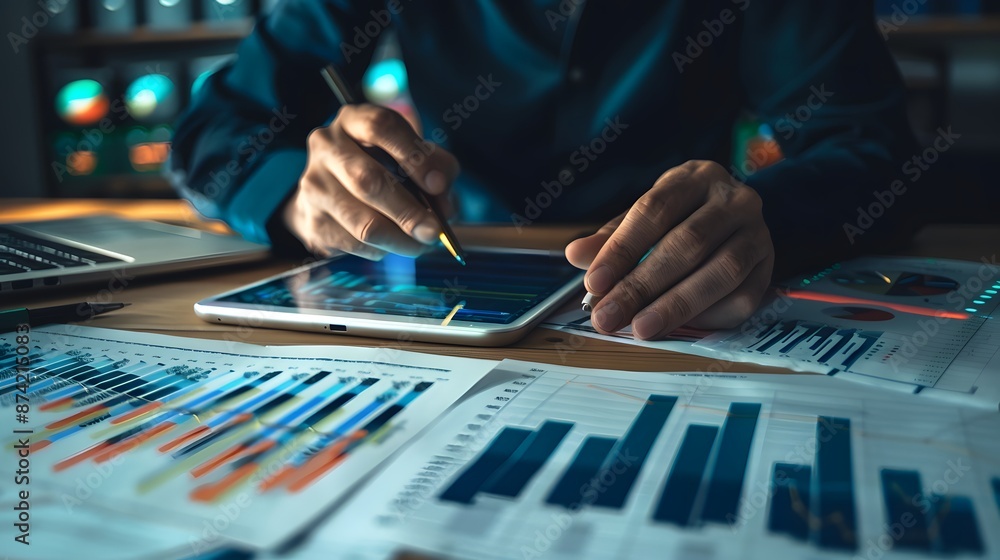 Expert in finance, business and investment background financial data analysis business problem solving ideas Businessman analyzing sales data Economic growth chart and currency exchange chart Expert in finance, business and investment background financial data analysis business problem solving ideas Businessman analyzing sales data Economic growth chart and currency exchange chart