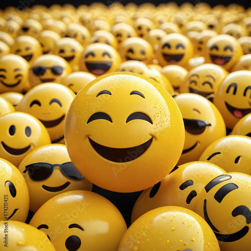 3d rendering of emoji. Generative AI.	