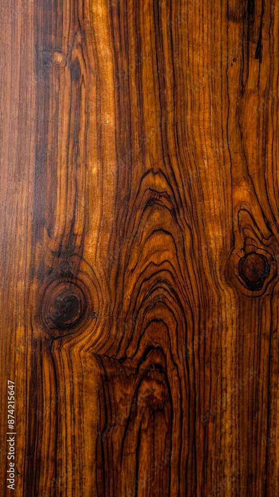 Top view of a Siamese rosewood wooden pattern, featuring rich, natural grain and a prominent knot, ideal for interior work such as tabletops and decorative surfaces and furniture. Top view of a Siamese rosewood wooden pattern, featuring rich, natural grain and a prominent knot, ideal for interior work such as tabletops and decorative surfaces and furniture.