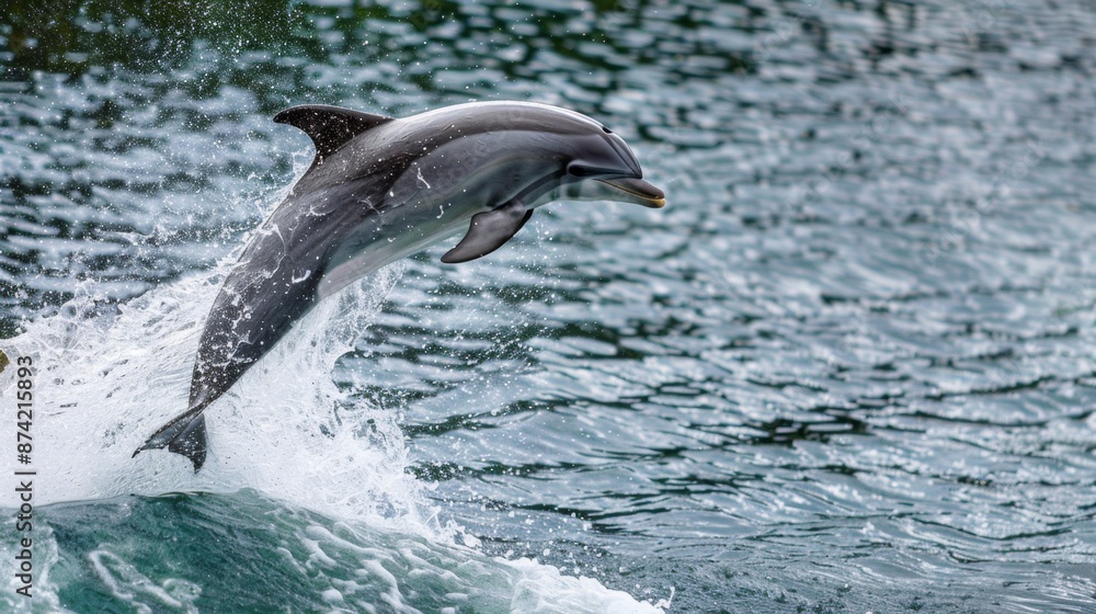 Fototapeta premium Dolphin Leaping Out of the Water.