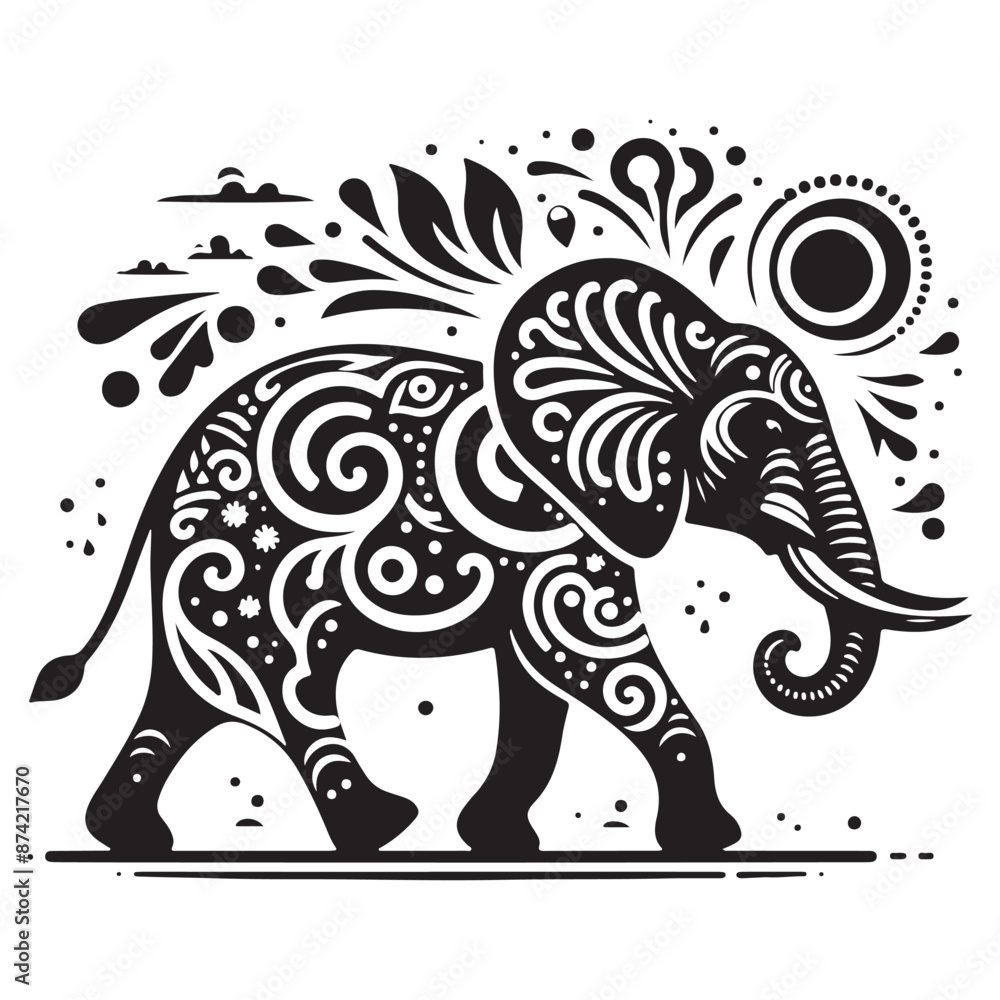Fototapeta premium Premium Quality Elephant Silhouette Vector 