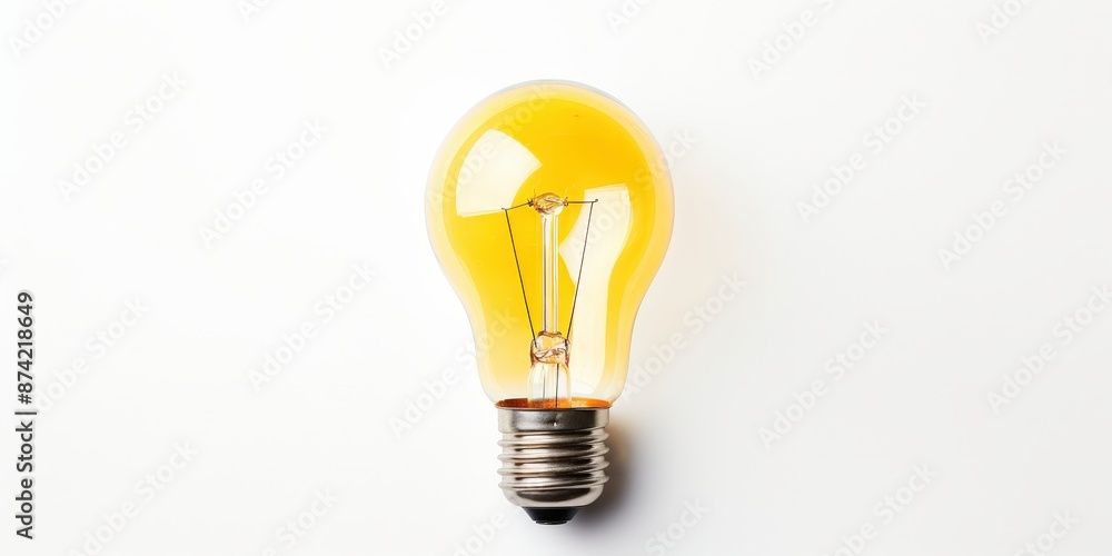 Glowing Light Bulb Isolated on White Background Glowing Light Bulb Isolated on White Background