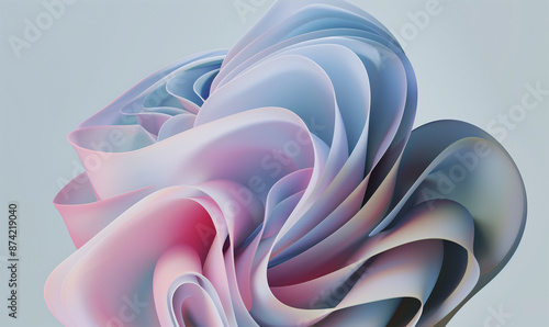 abstract shape in 3d style, calming hues of colors, gently blending into each other