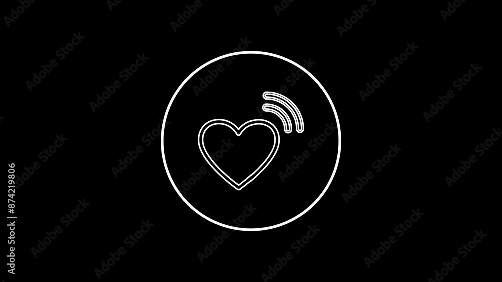 Animated of wireless heart love icon and line animation Animated of wireless heart love icon and line animation