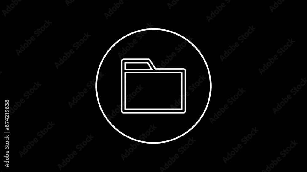 Animated of document file icon or folder line concept animation Animated of document file icon or folder line concept animation