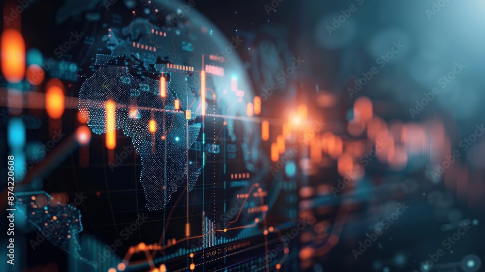 A globe with a bunch of lines and dots on it