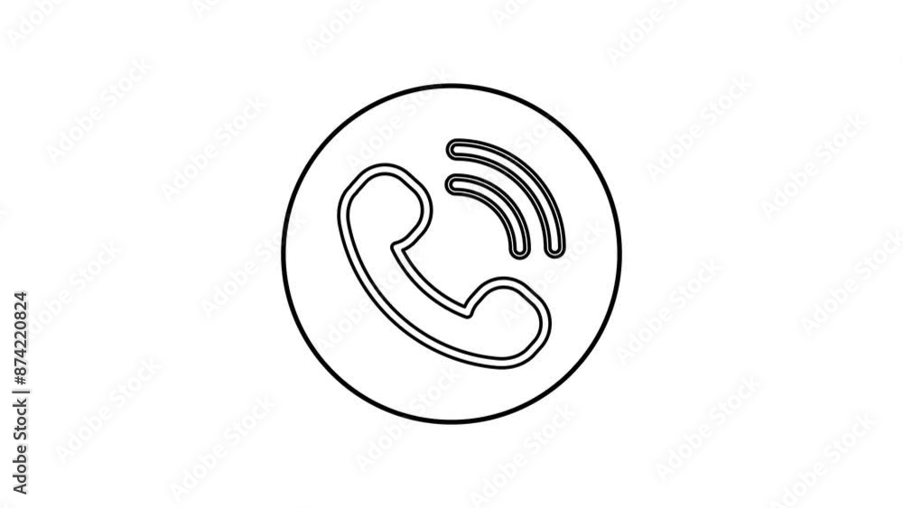 Animated of calling icon. incoming calling line animation Animated of calling icon. incoming calling line animation