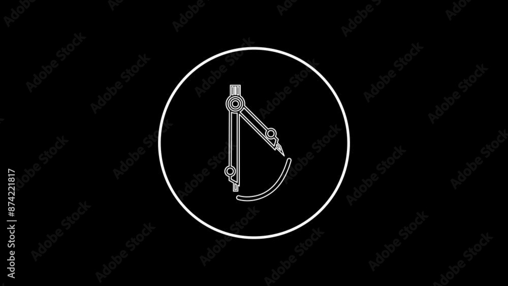 Animated of math compass icon line animation Animated of math compass icon line animation