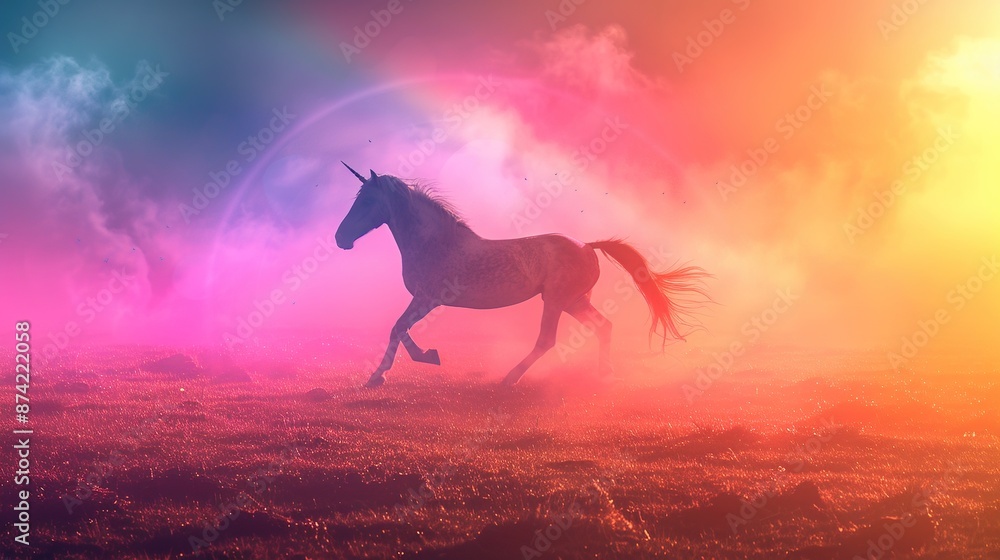 Unicorn Running Through a Magical Field Unicorn Running Through a Magical Field