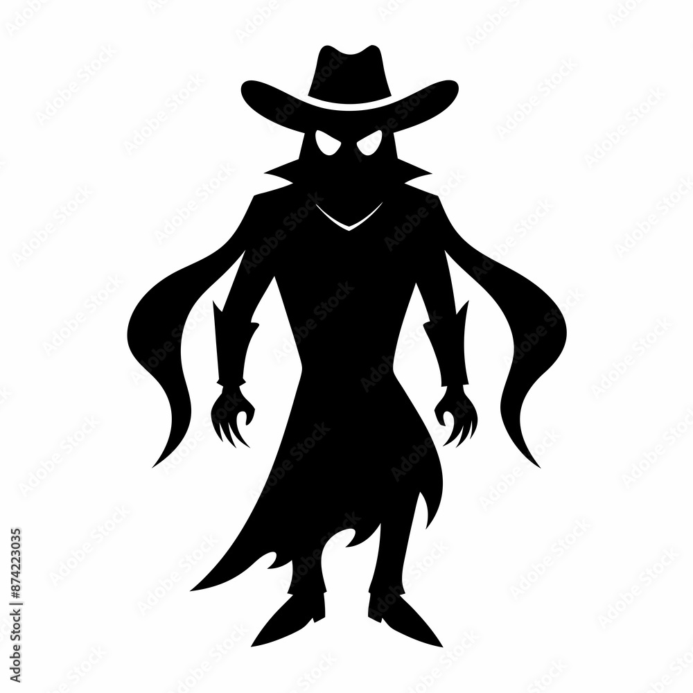 cowboy ghost black vector silhouette cowboy ghost black vector silhouette