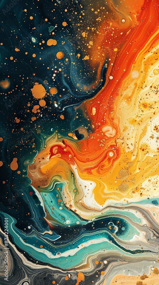 Obraz premium Vivid Fluid Marble Background 