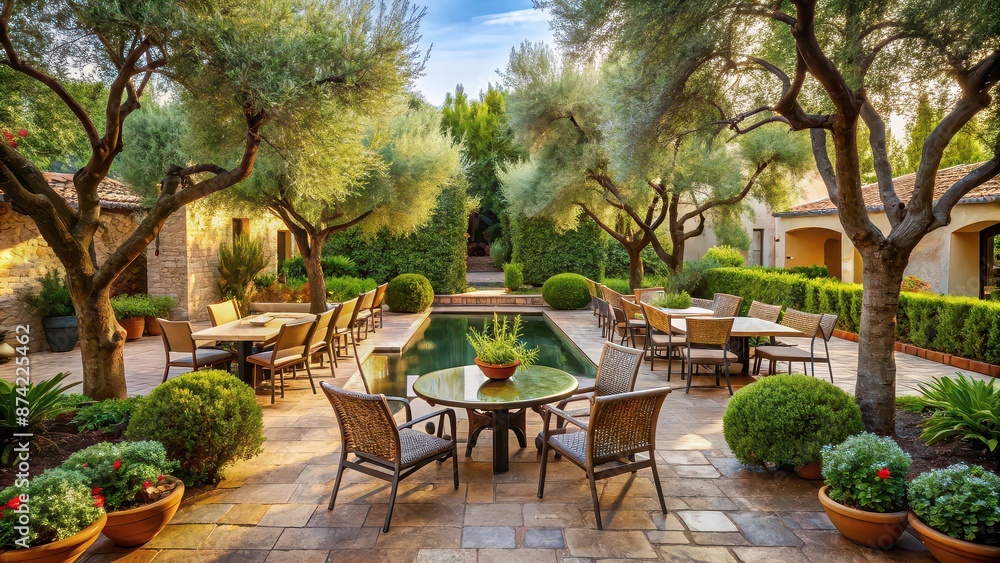 Tranquil oasis with harmonious olive garden , tranquility, peaceful, serenity, relaxation, oasis, harmony, lush Tranquil oasis with harmonious olive garden , tranquility, peaceful, serenity, relaxation, oasis, harmony, lush
