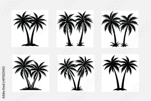 set of palm trees