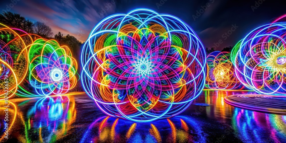 Vibrant light painting art with intricate patterns and shapes , light painting, colorful, abstract, creativity, photography Vibrant light painting art with intricate patterns and shapes , light painting, colorful, abstract, creativity, photography
