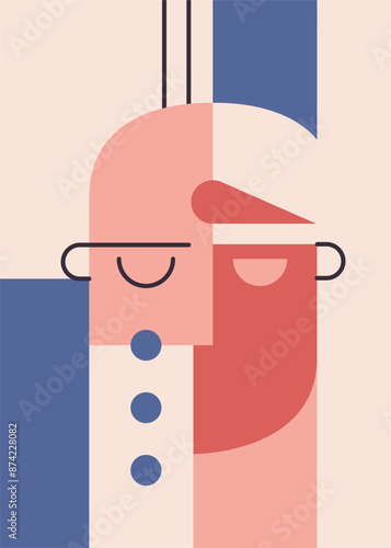 Abstract portrait with tears. Poster in creative flat style.