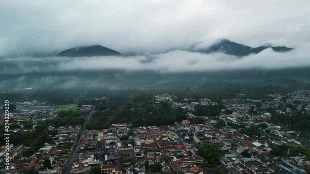 4k drone view of Antigua, Guatemala with Arco de Santa Catalina 4k drone view of Antigua, Guatemala with Arco de Santa Catalina