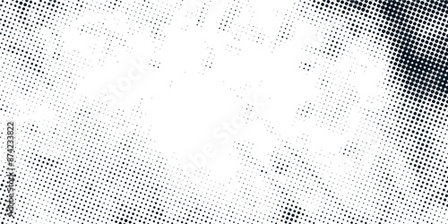 Dots halftone white \u0026 blue color pattern gradient grunge texture background. Dots pop art comics sport style vecto photo