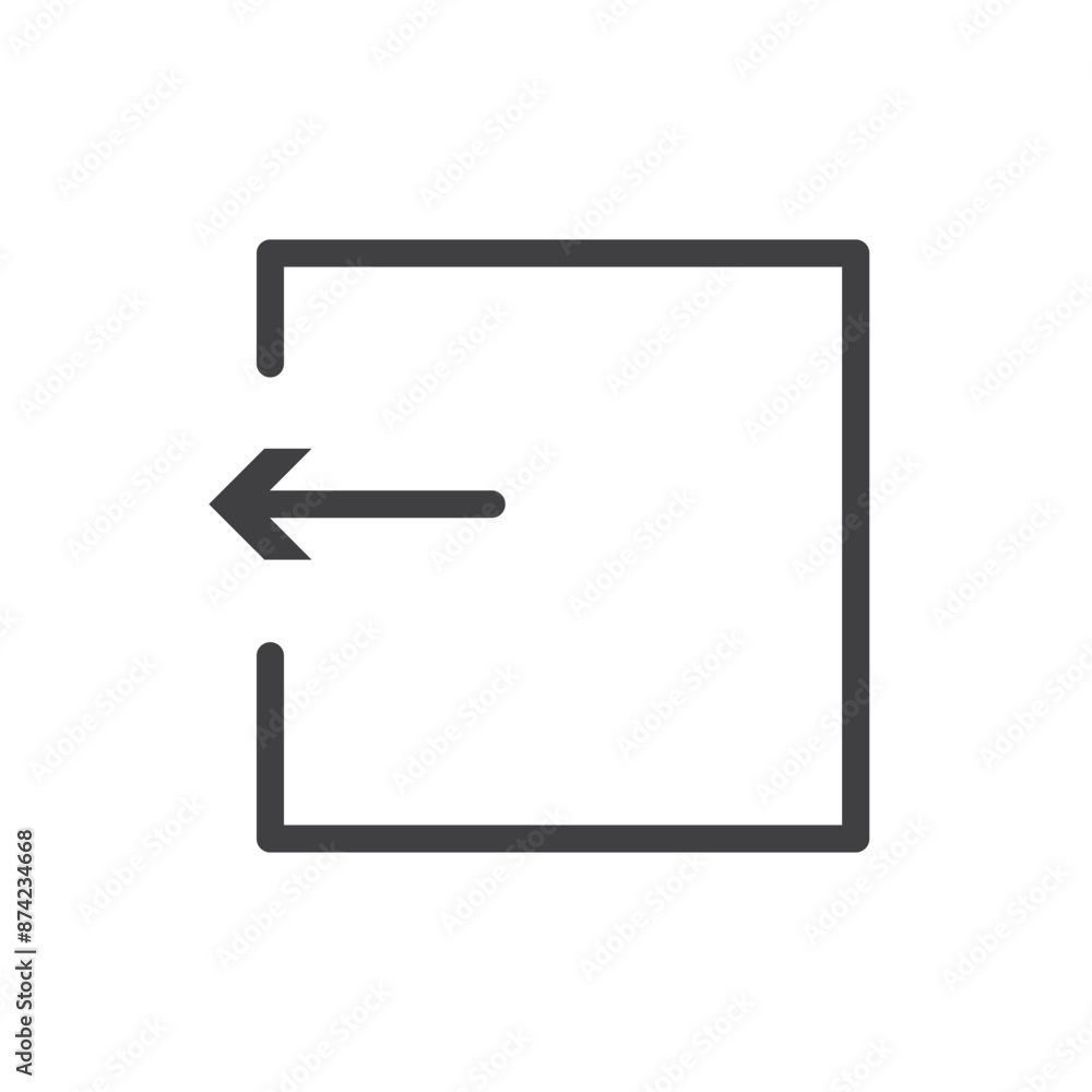 Logout icon in flat style. Arrow access vector illustration on white isolated background. Door entry business concept on white background in eps 10. Logout icon in flat style. Arrow access vector illustration on white isolated background. Door entry business concept on white background in eps 10.