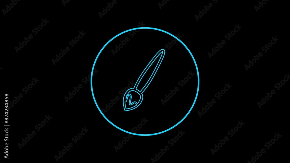 Abstract Paintbrush icon line animation