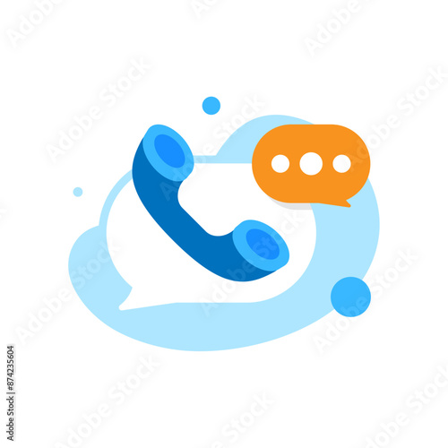 call center, customer service support, speech bubble concept illustration flat design. simple modern graphic element for ui, infographic, icon