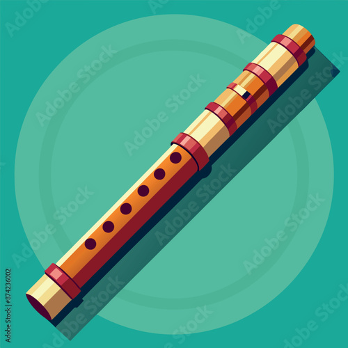 Vector artwork of a flute set on a white backdrop.
