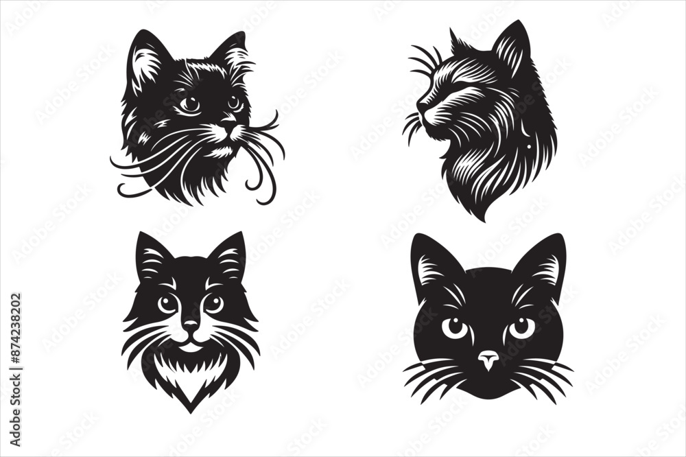 Cat Head 4 Vector illustration art Cat Head 4 Vector illustration art