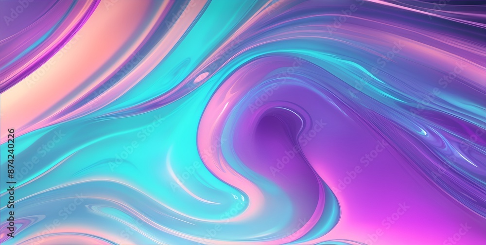 Obraz premium Vibrant Digital Art: Swirling Patterns in Pink, Blue, and Purple