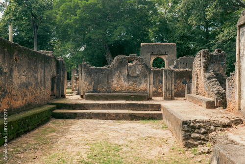 Ruins of Gedi in Town of Gede - A medieval Swahili coastal settlement in Arabuko Sokoke Forest Reserves in Malindi, Kenya

 photo