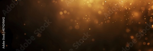 Abstract Bokeh Light Background with Golden Sparkles and Blurred Effects