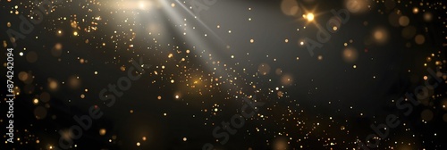 Abstract Bokeh Background with Golden Glitter and Light Effects