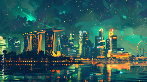 Wallpaper Mural night city skyline Torontodigital.ca