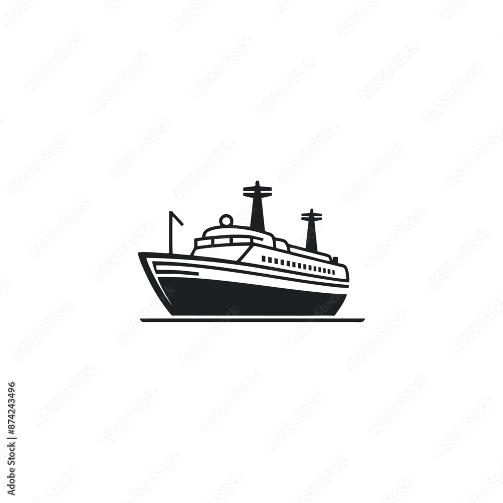 Fototapeta premium sailing ship logo graphic design icon template, yacht, ocean, sailing, symbol, water, Design, abstract vintage vector illustration.