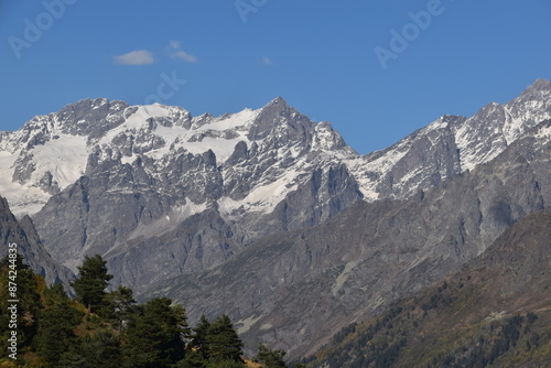 Stunning fall and autumn colors in the Caucasus Mountains around Mestia and Svaneti in Georgia