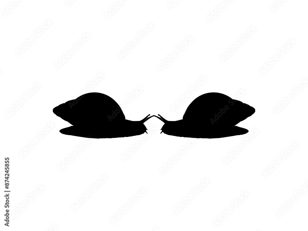 Silhouette of the Snails are also called Escargot, Flat Style, Pair Animal Series, can use for Logo, Art Illustration, Apps, Website or Graphic Design Element. Vector Illustration Silhouette of the Snails are also called Escargot, Flat Style, Pair Animal Series, can use for Logo, Art Illustration, Apps, Website or Graphic Design Element. Vector Illustration
