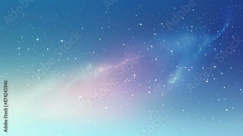 An outer space-themed background featuring a cosmic gradient from midnight blue to space violet, speckled with stars, against a pastel blue backdrop. Perfect for an astronomical display.