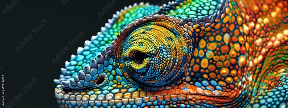 Fototapeta premium Chameleon skin texture background.