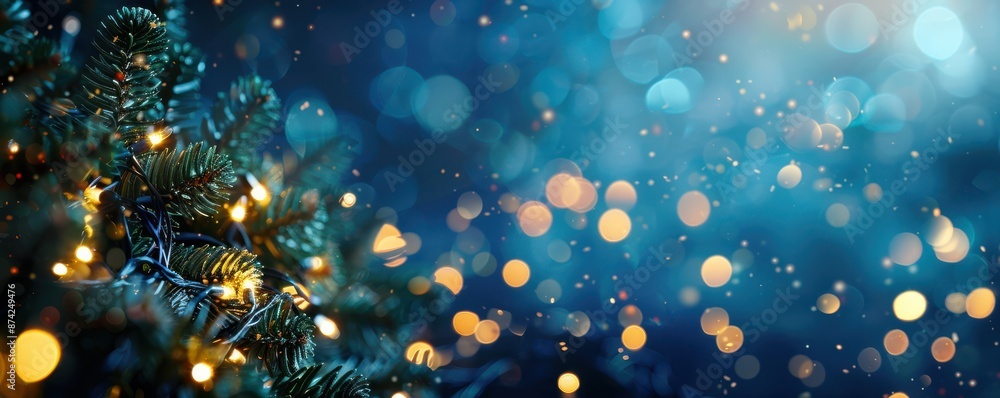 A tree with many lights on it. The lights are in different sizes and are scattered all over the tree. A tree with many lights on it. The lights are in different sizes and are scattered all over the tree.