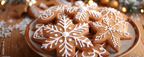 A white plate with a variety of gingerbread cookies, including a gingerbread man.