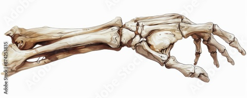 an eerie skeleton hand decor holding a prank item, halloween mischief, unsettling and intricate, digital painting, isolated on white background