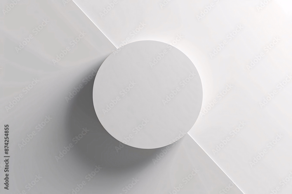 Abstract white background with a circle, white paper on white background Abstract white background with a circle, white paper on white background