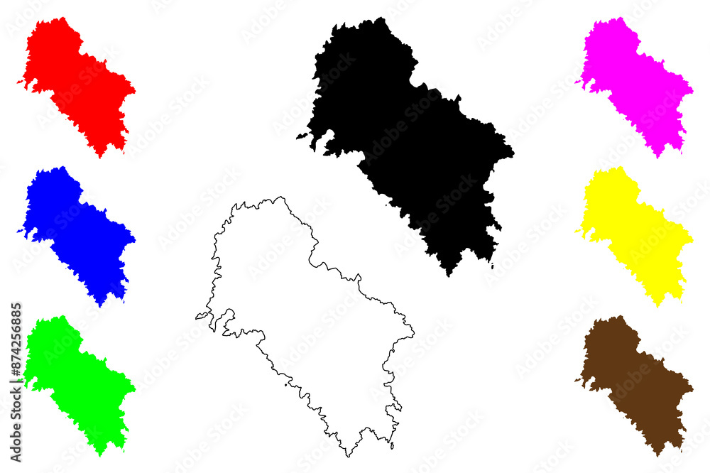 Obraz premium Ios island (Hellenic Republic, Greece, Cyclades archipelago) map vector illustration, scribble sketch Io, Nios or Nio map